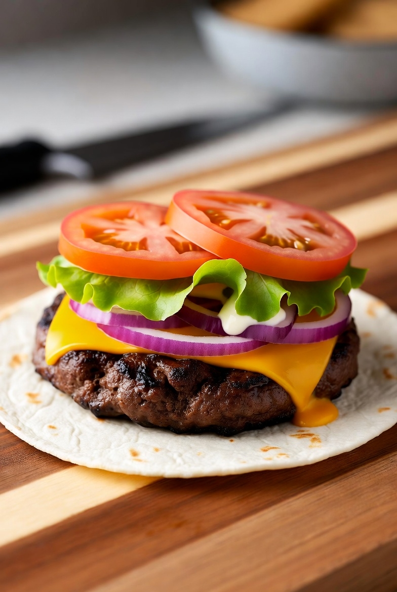 Low Carb Tortilla Burger
