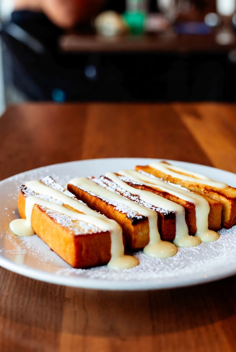 French Toast Sticks with Cheesecake Dip