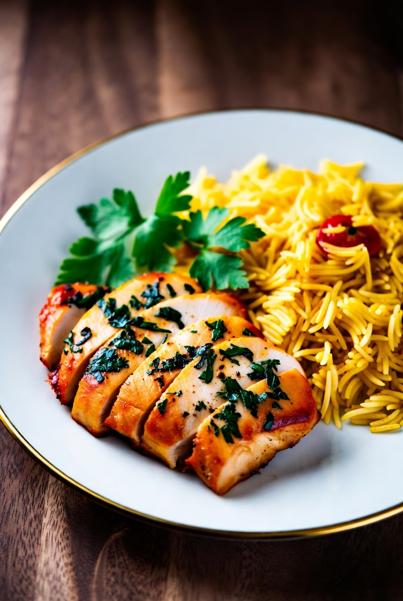 High Protein Garlic Herb Chicken Rice Bowls