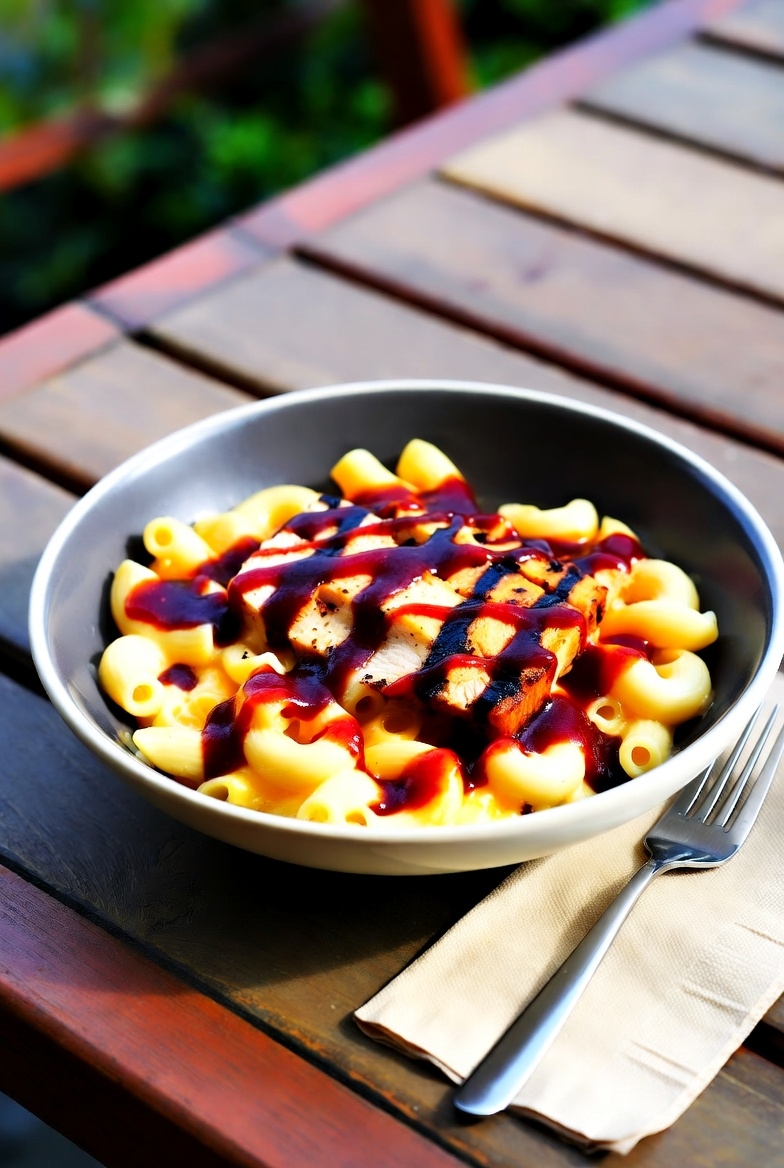 High Protein Honey BBQ Chicken Mac & Cheese